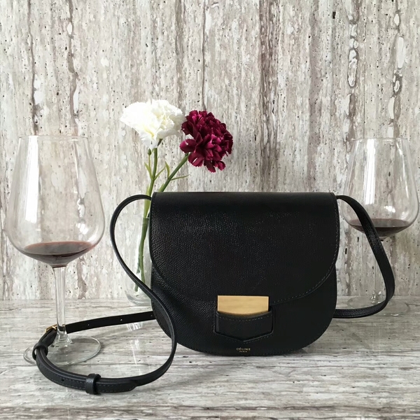 Celine Classic Mini Flap Bag Calfskin Leather 77425 Black