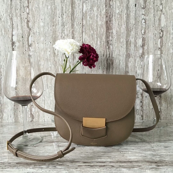 Celine Classic Mini Flap Bag Calfskin Leather 77425 Brown