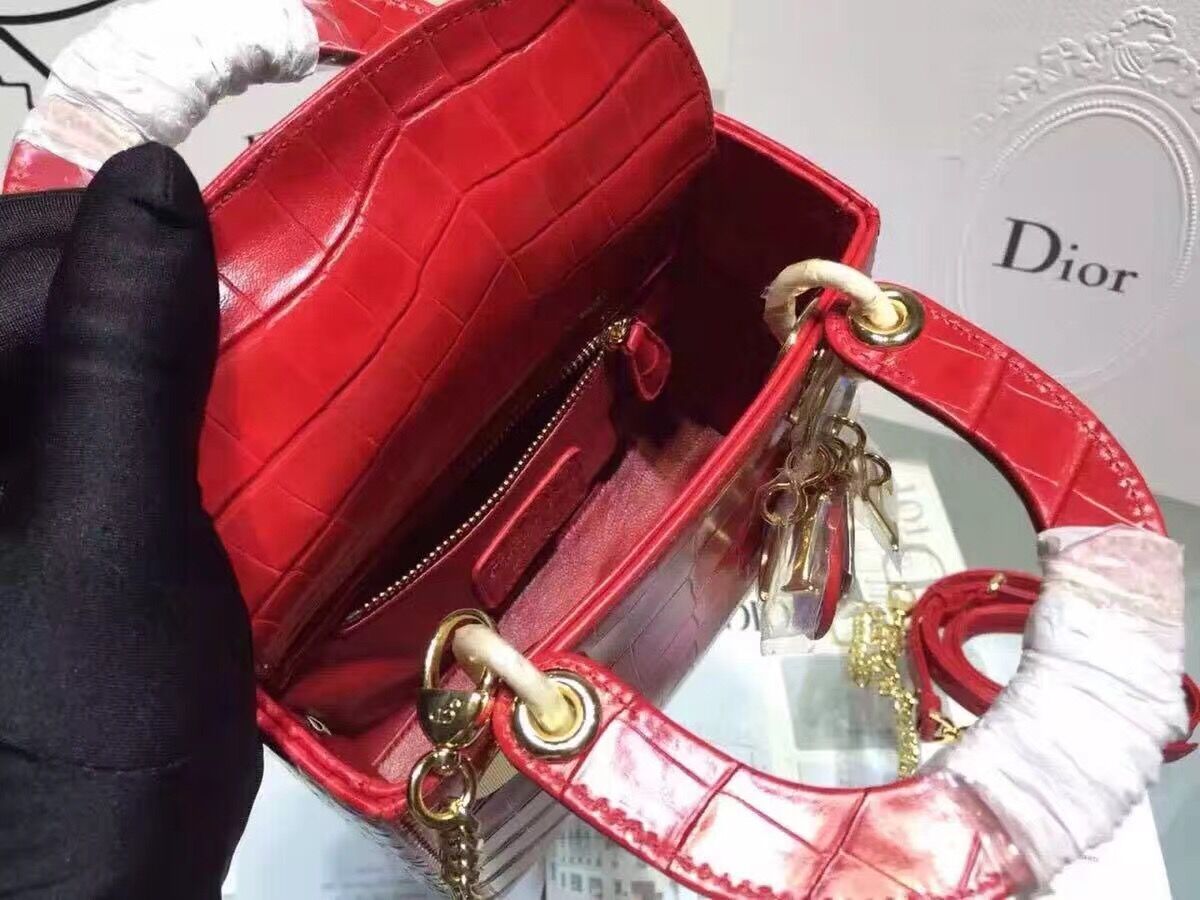 Dior Cannage Nano Lady Bag Original Leather CD3891 red