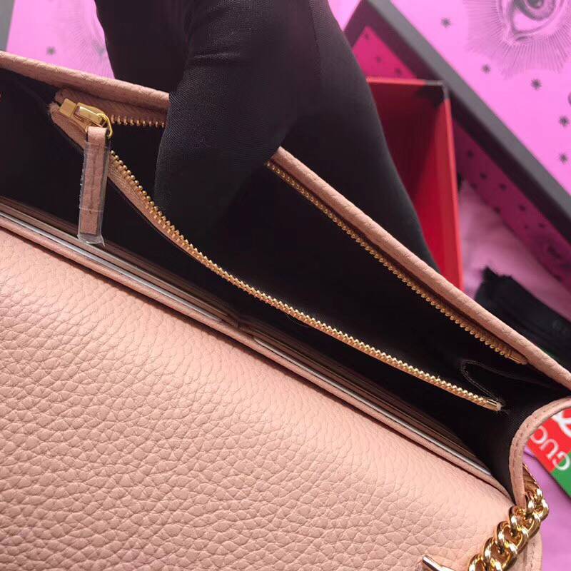 Gucci GG Marmont Original Calf leather Shoulder Bag 497985 Nude