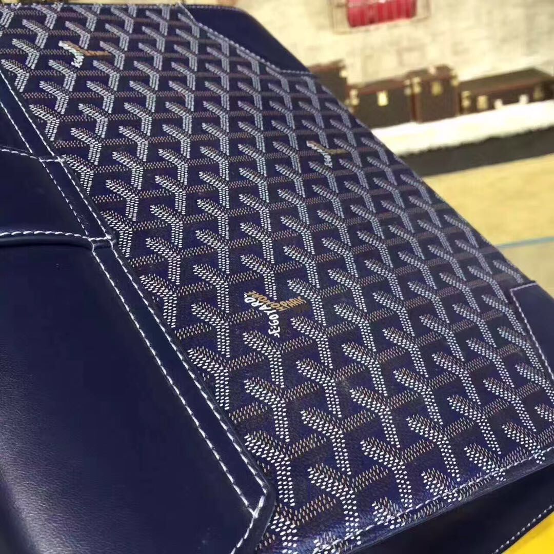 Goyard Y Doodling Calfskin Leather Tote Bag 9956 blue