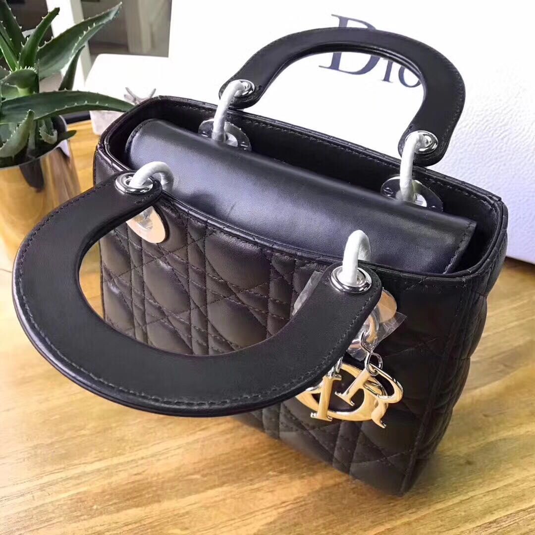 Dior Cannage Nano Lady Bag Original Leather CD3891 Black