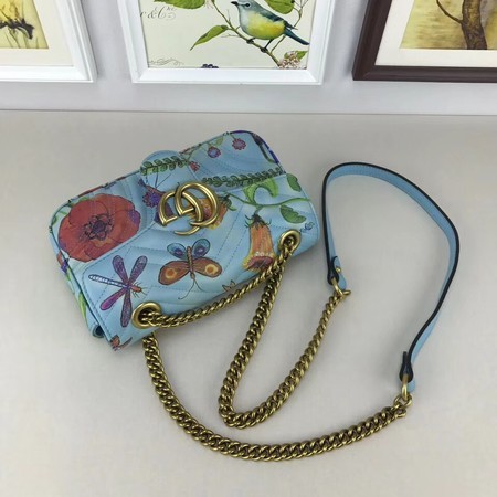 Gucci GG Marmont matelasse Mini Bag 446744 Skyblue