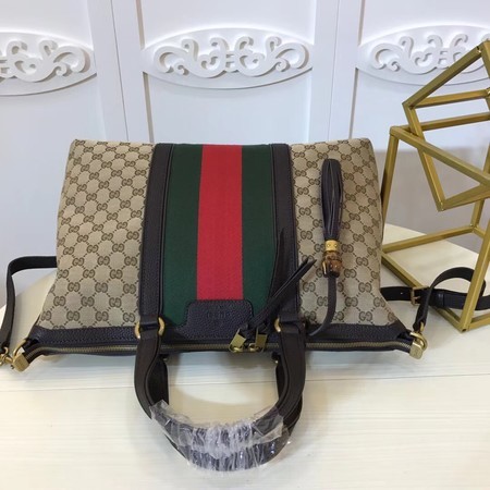 Gucci GG Supreme Canvas Tote Bag 309621 Coffee