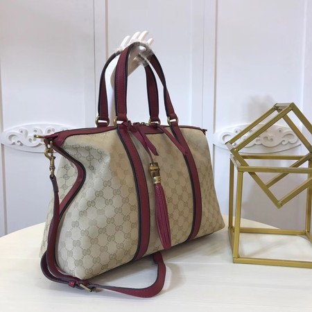 Gucci GG Supreme Canvas Tote Bag 309621 Red