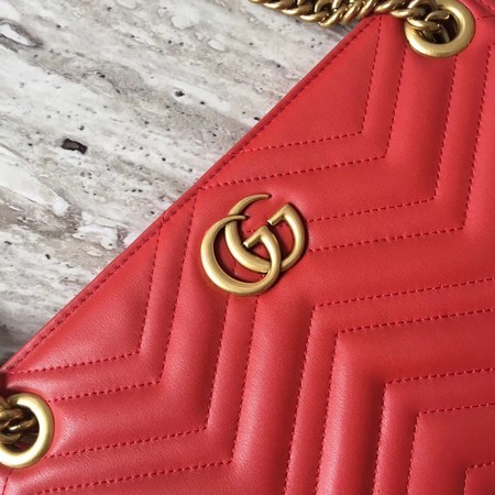 Gucci Marmont Ophidia Calfskin Leather Shoulder Bag 505033 Red