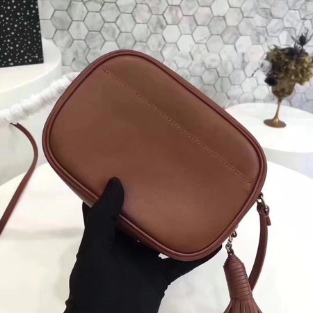 Yves Saint Laurent Calfskin Leather Shoulder Bag 5804 Brown