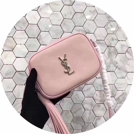 Yves Saint Laurent Calfskin Leather Shoulder Bag 5804 Pink
