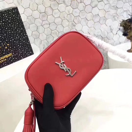 Yves Saint Laurent Calfskin Leather Shoulder Bag 5804 Red
