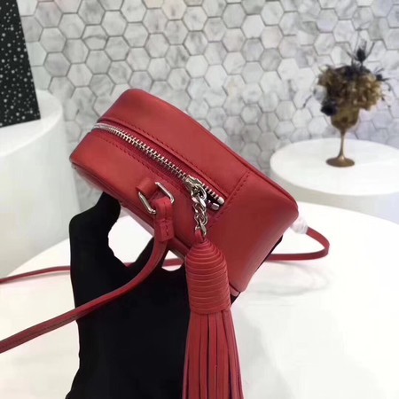 Yves Saint Laurent Calfskin Leather Shoulder Bag 5804 Red