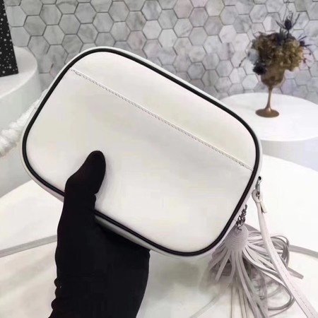 Yves Saint Laurent Calfskin Leather Shoulder Bag 5804 White