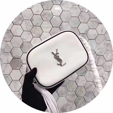 Yves Saint Laurent Calfskin Leather Shoulder Bag 5804 White