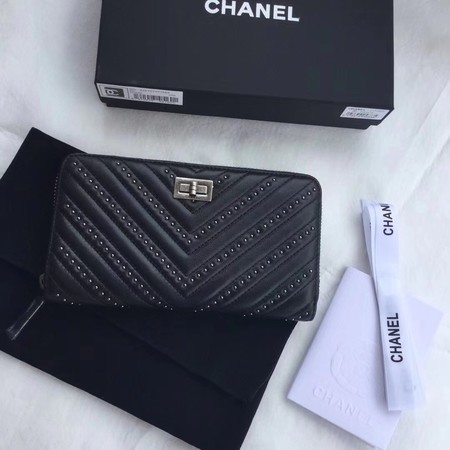 Chanel Clutch Bag Sheepskin Leather 7062 Black