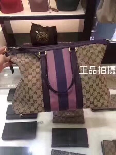 Gucci GG Supreme Canvas Tote Bag 353116 Purple