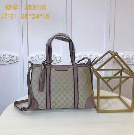 Gucci GG Supreme Canvas Tote Bag 353116 Rose