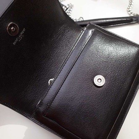 Yves Saint Laurent Calfskin Leather Shoulder Bag 452157 Black