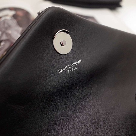 Yves Saint Laurent Calfskin Leather Tote Bag 464676 Black