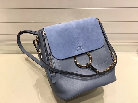 Chloe Faye Calfskin Leather Backpack 4756 Blue