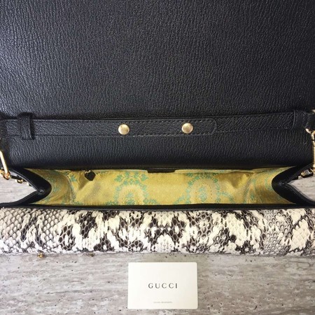 Gucci Insect Calfskin Leather Top Handle Bag 488712 Black
