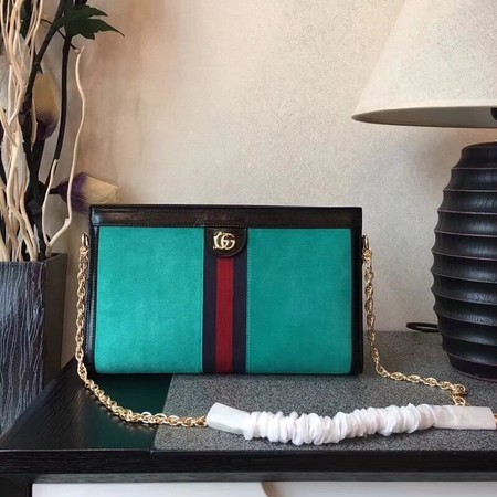 Gucci Suede Leather Shoulder Bag 503876 Green