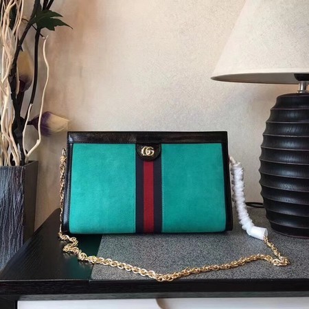 Gucci Suede Leather Shoulder Bag 503876 Green