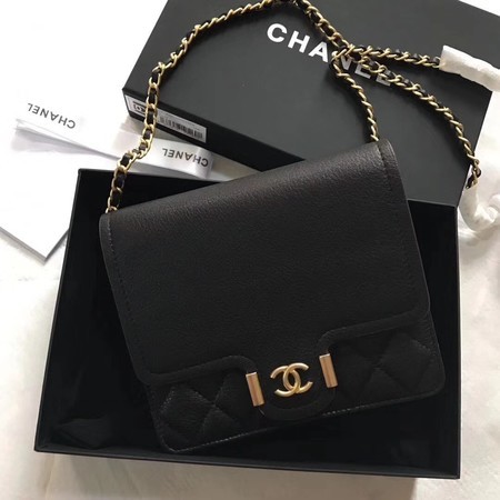 Chanel Original Calfskin Leather Shoulder Bag 7085 Black