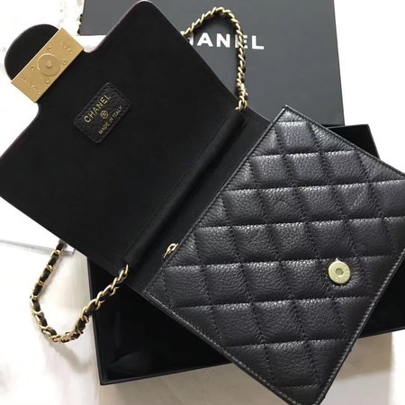 Chanel Original Calfskin Leather Shoulder Bag 7085 Black