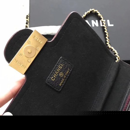 Chanel Original Calfskin Leather Shoulder Bag 7085 Black
