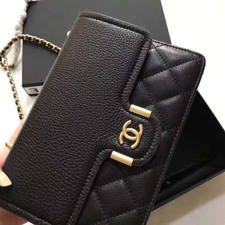 Chanel Original Calfskin Leather Shoulder Bag 7086 Black