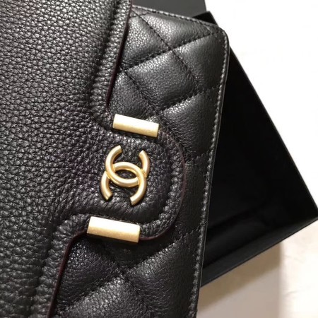 Chanel Original Calfskin Leather Shoulder Bag 7086 Black