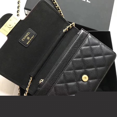Chanel Original Calfskin Leather Shoulder Bag 7086 Black