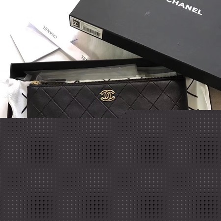 Chanel Original Sheepskin Leather Cluth Bag 7081 Black