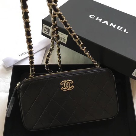 Chanel Original Sheepskin Leather Shoulder Bag 7082 Black