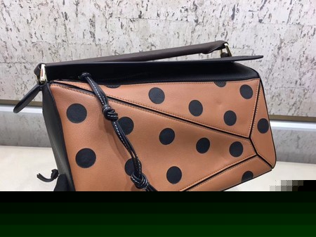 Loewe Puzzle Calfskin Leather Tote Bag 9123 Brown&Black