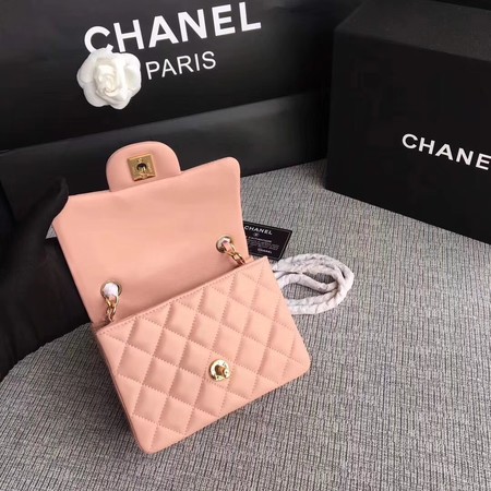 Chanel Classic Flap Bag original Sheepskin Leather 1115 pink gold chain