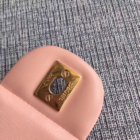 Chanel Classic Flap Bag original Sheepskin Leather 1115 pink gold chain