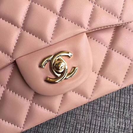 Chanel Classic Flap Bag original Sheepskin Leather 1115 pink gold chain