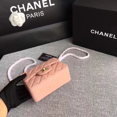 Chanel Classic Flap Bag original Sheepskin Leather 1115 pink gold chain