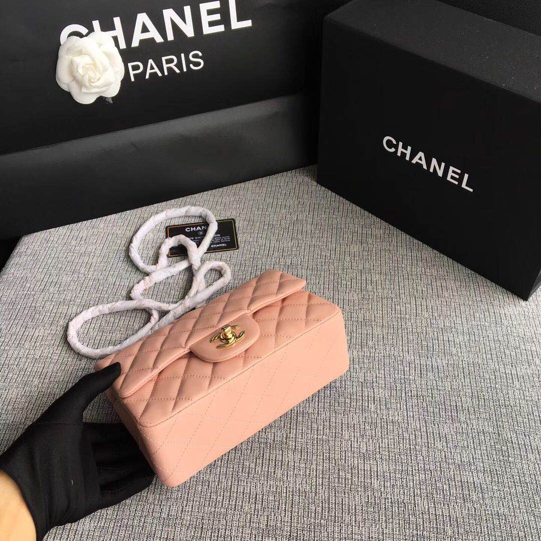 Chanel Classic Flap Bags Red Original Sheepskin Leather 1116 pink