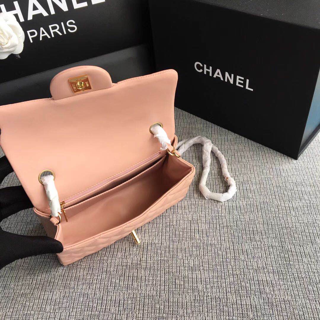Chanel Classic Flap Bags Red Original Sheepskin Leather 1116 pink