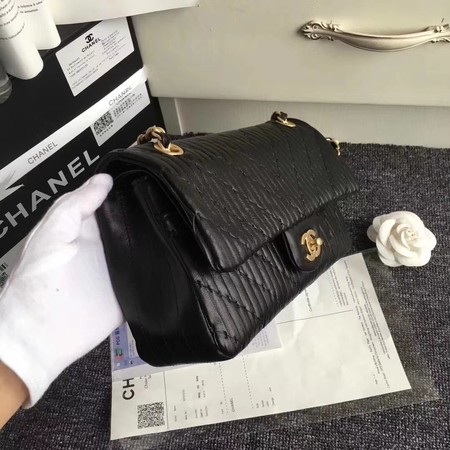 Chanel Goat Veins Shoulder Bag 1112C Black