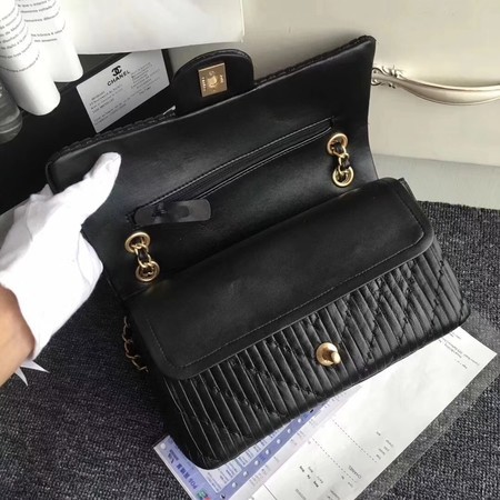 Chanel Goat Veins Shoulder Bag 1112C Black