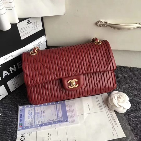 Chanel Goat Veins Shoulder Bag 1112C Red