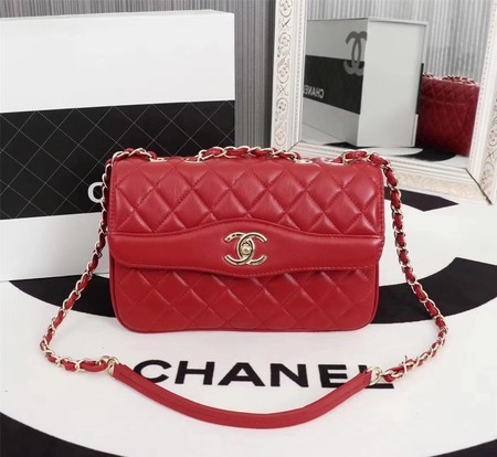 Chanel Sheepskin Leather Shoulder Bag 3325 Red