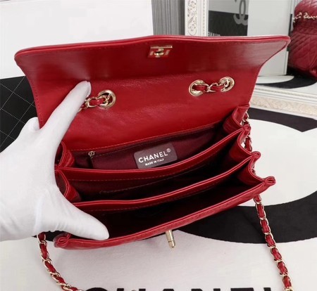 Chanel Sheepskin Leather Shoulder Bag 3325 Red