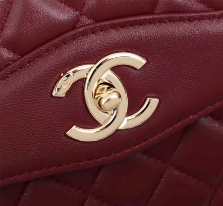 Chanel Sheepskin Leather Shoulder Bag 3325 Wine