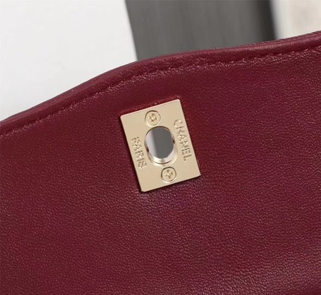 Chanel Sheepskin Leather Shoulder Bag 3325 Wine