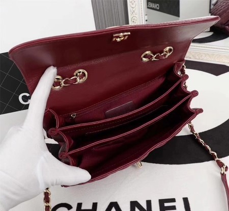 Chanel Sheepskin Leather Shoulder Bag 3325 Wine