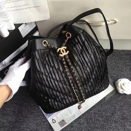 Chanel Sheepskin Leather Shoulder Bag 3326 Black