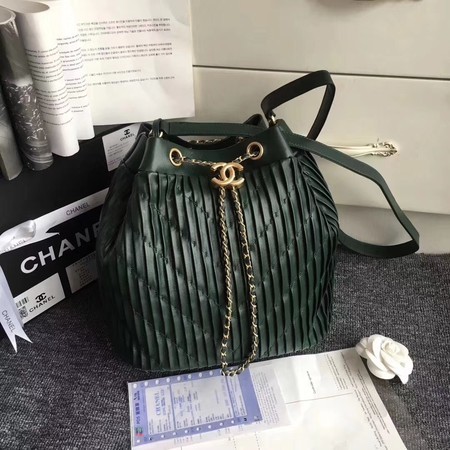 Chanel Sheepskin Leather Shoulder Bag 3326 Green